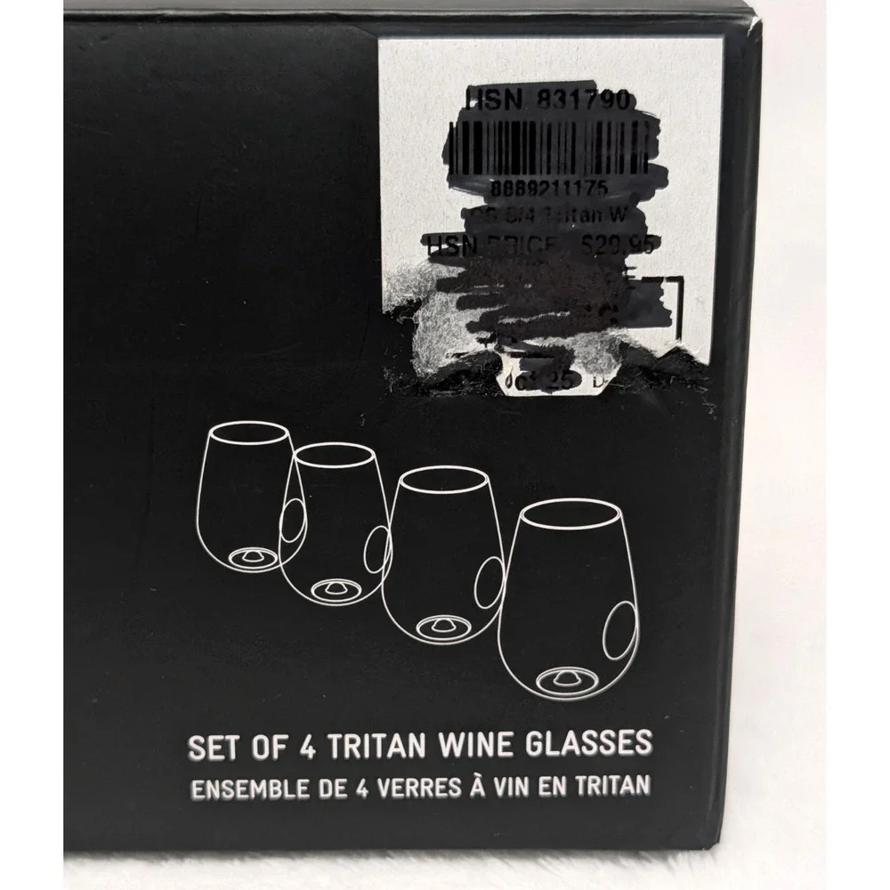 Curtis Stone Set of 4 Unbreakable 16oz Stemless Wine Glasses Thumb Imprint